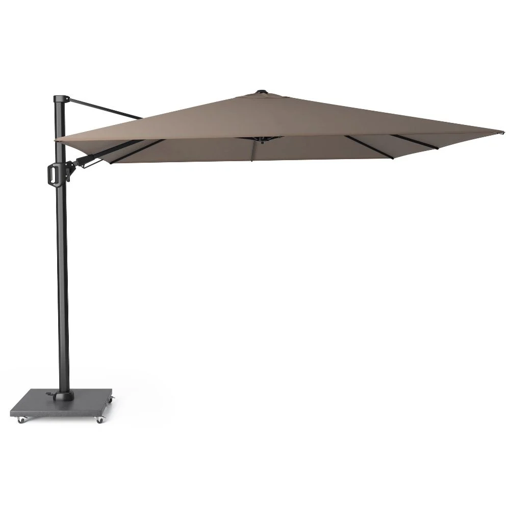 Challenger T² zweefparasol - premium doek | 300x300cm met Monza parasolvoet 90kg | Havana