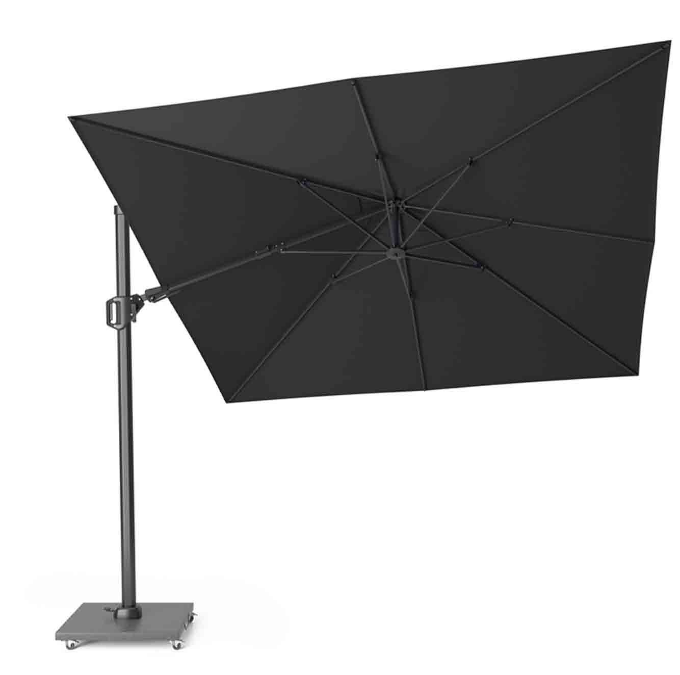 Challenger T² zweefparasol - premium doek | 300x300cm met Monza parasolvoet 90kg | Faded Black