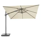 Challenger T² zweefparasol - premium doek | 300x300cm met Monza parasolvoet 90kg | Champagne
