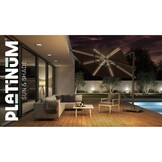 Challenger T² Glow zweefparasol | 300x300cm met Monza parasolvoet 90kg | Light Grey