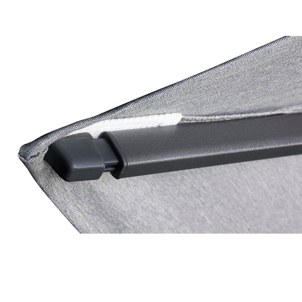 Challenger T² Glow zweefparasol | 300x300cm met Monza parasolvoet 90kg | antraciet