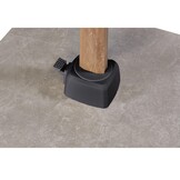 Challenger T² zweefparasol - premium doek | 400x300cm met Modena parasolvoet 150kg | Faded Black/Teak look