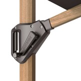 Challenger T² zweefparasol - premium doek | 400x300cm met Modena parasolvoet 120kg | Faded Black/Teak look