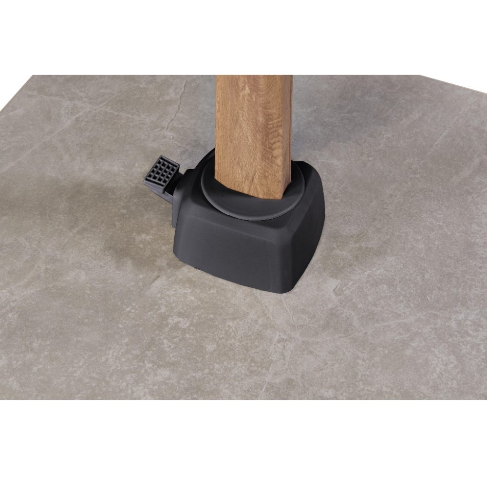 Challenger T² zweefparasol - premium doek | 400x300cm met Modena parasolvoet 120kg | Faded Black/Teak look