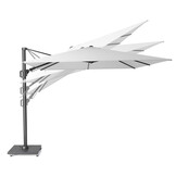 Challenger T² zweefparasol - premium doek | Ø350cm rond met Modena parasolvoet 120kg | Manhattan