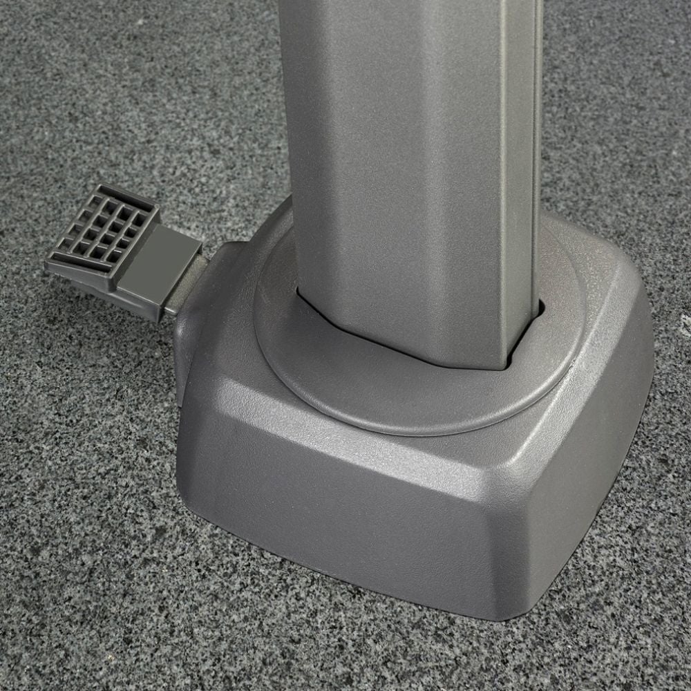 Challenger T² zweefparasol - premium doek | 400x300cm met Modena parasolvoet 120kg | Faded Black