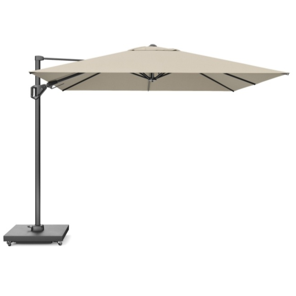Challenger T² zweefparasol - premium doek | 400x300cm met Modena parasolvoet 120kg | Champagne