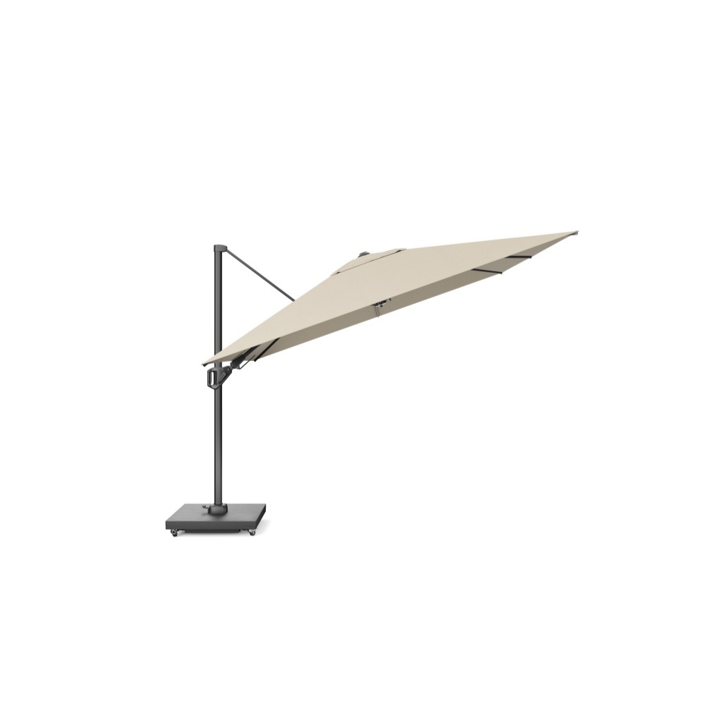 Challenger T² zweefparasol - premium doek | 400x300cm met Modena parasolvoet 120kg | Champagne
