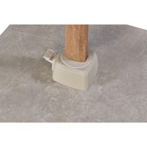 Challenger T² zweefparasol - premium doek | Ø350cm rond met Venezia rond parasolvoet 120kg | Champagne/Teak look