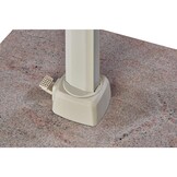 Challenger T² zweefparasol - premium doek | 400x300cm met Venezia rond parasolvoet 120kg | Champagne/Sandstone