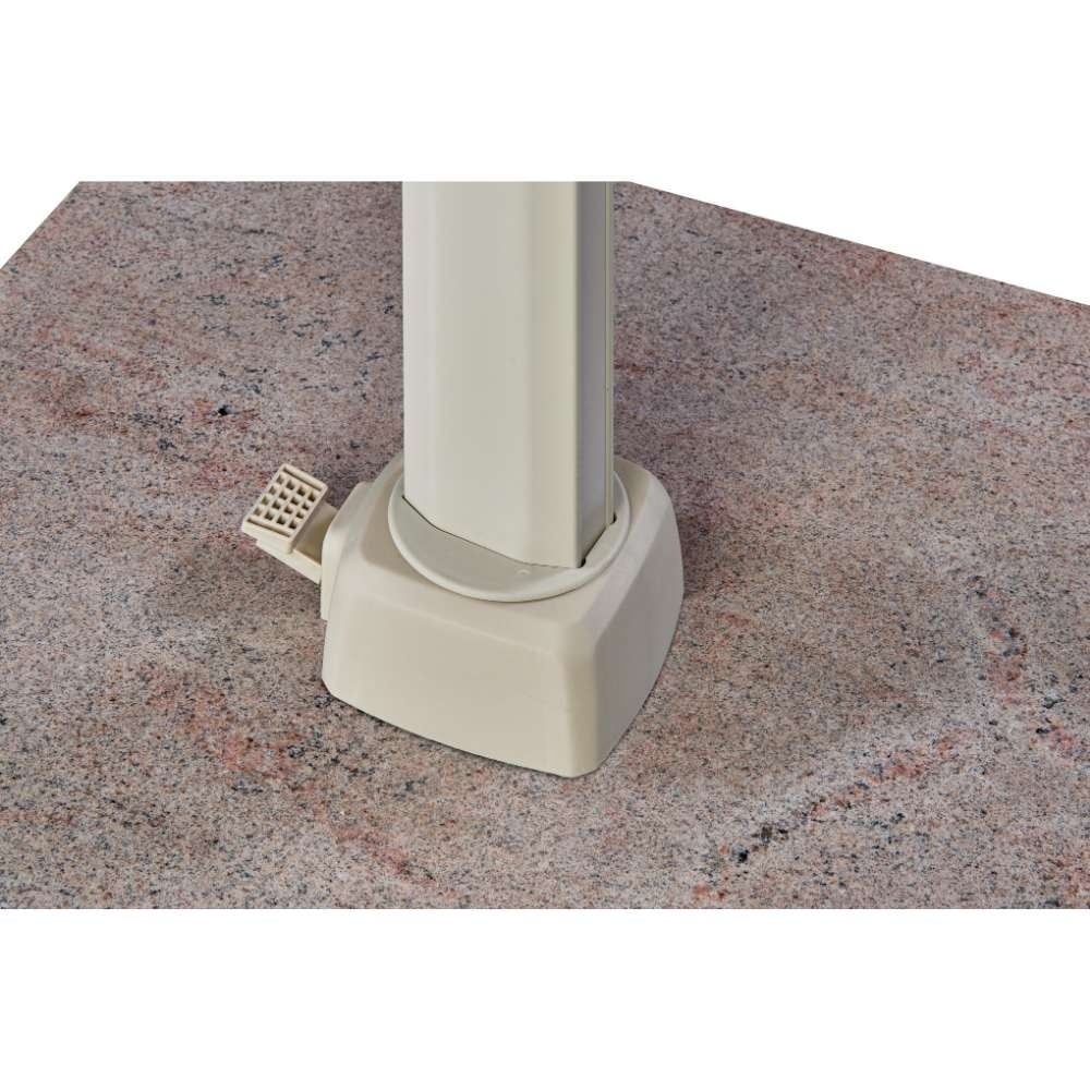 Challenger T² zweefparasol - premium doek | 400x300cm met Venezia rond parasolvoet 120kg | Champagne/Sandstone