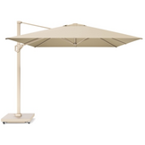 Challenger T² zweefparasol - premium doek | 350x260cm met Venezia rond parasolvoet 90kg | Champagne/Teak look