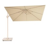 Challenger T² zweefparasol - premium doek | 300x300cm met Venezia rond parasolvoet 90kg | Champagne/Sandstone