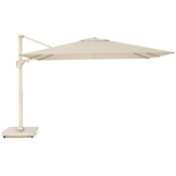 Challenger T² zweefparasol - premium doek | 260x350cm met Venezia rond parasolvoet 90kg | Champagne/Sandstone