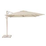 Beaufort zweefparasol - premium doek | 320x320cm met Venezia rond parasolvoet 120kg | Champagne/Sandstone