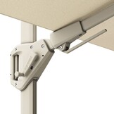 Voyager T² zweefparasol | 270x270cm met Venezia rond parasolvoet 90kg | Ivory/Sandstone