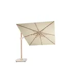 Challenger T² zweefparasol - premium doek | 350x260cm met Rocca parasolvoet 90kg | Champagne/Teak look