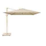 Challenger T² zweefparasol - premium doek | 350x260cm met Rocca parasolvoet 90kg | Champagne/Teak look