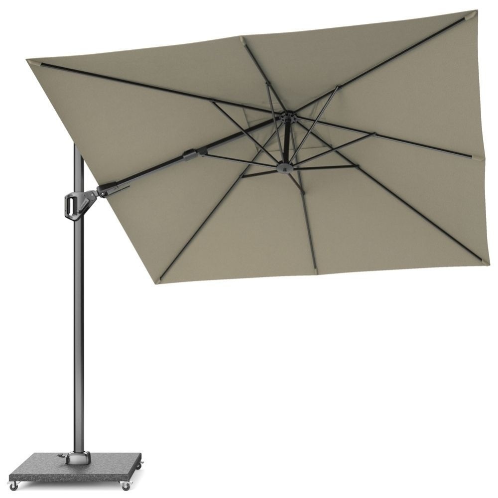 Voyager T² zweefparasol | 270x270cm met Rocca parasolvoet 90kg | taupe