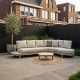 Santorini organische hoek loungeset 5 personen | aluminium | beige | 2-delig - 322x205cm