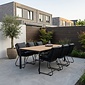 Lesli Living Arezzo/Portofino zwart dining tuinset | 6 personen | polwood + touw | 200cm