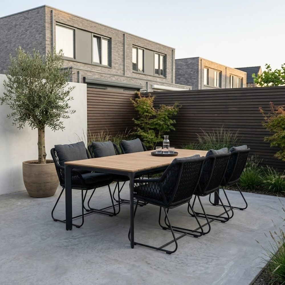 Arezzo dining tuintafel 6 personen | polywood + aluminium | Natural Wood | 200cm