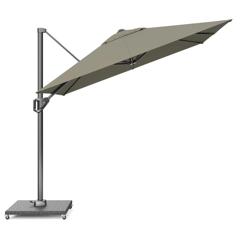 Voyager T¹ zweefparasol | 250x250cm met Rocca parasolvoet 90kg | taupe