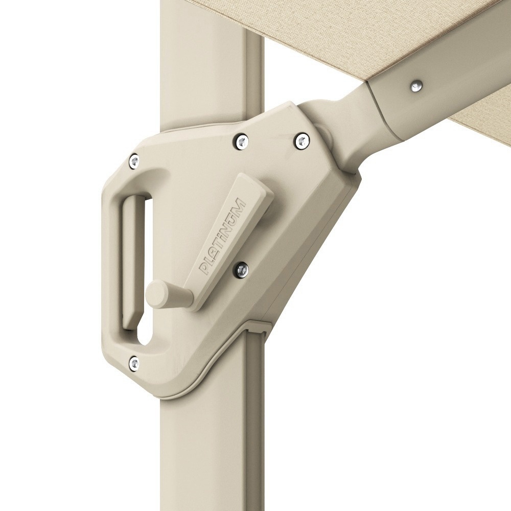 Voyager T¹ zweefparasol | 250x250cm met Rocca parasolvoet 90kg | Ivory/Sandstone