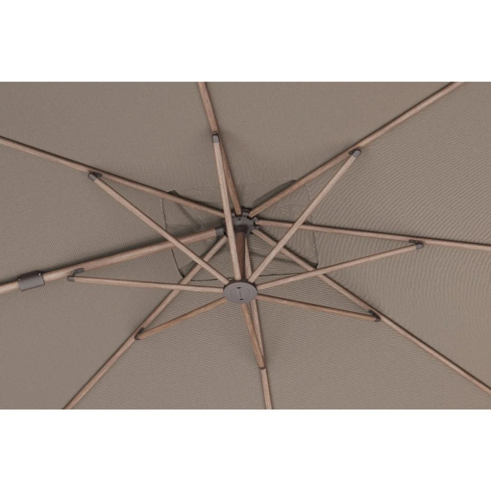 Nexus T² zweefparasol - premium doek | 300x300 met Rocca parasolvoet 90kg | Havana/Mocha
