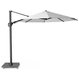 Challenger T² zweefparasol | Ø350cm rond met Rocca parasolvoet 90kg | wit