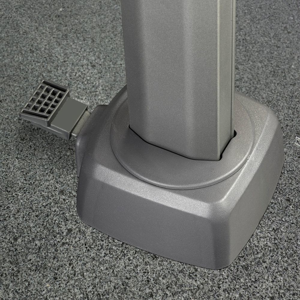 Challenger T² zweefparasol | Ø350cm rond met Rocca parasolvoet 90kg | Light Grey