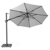 Challenger T² zweefparasol | Ø350cm rond met Rocca parasolvoet 90kg | Light Grey