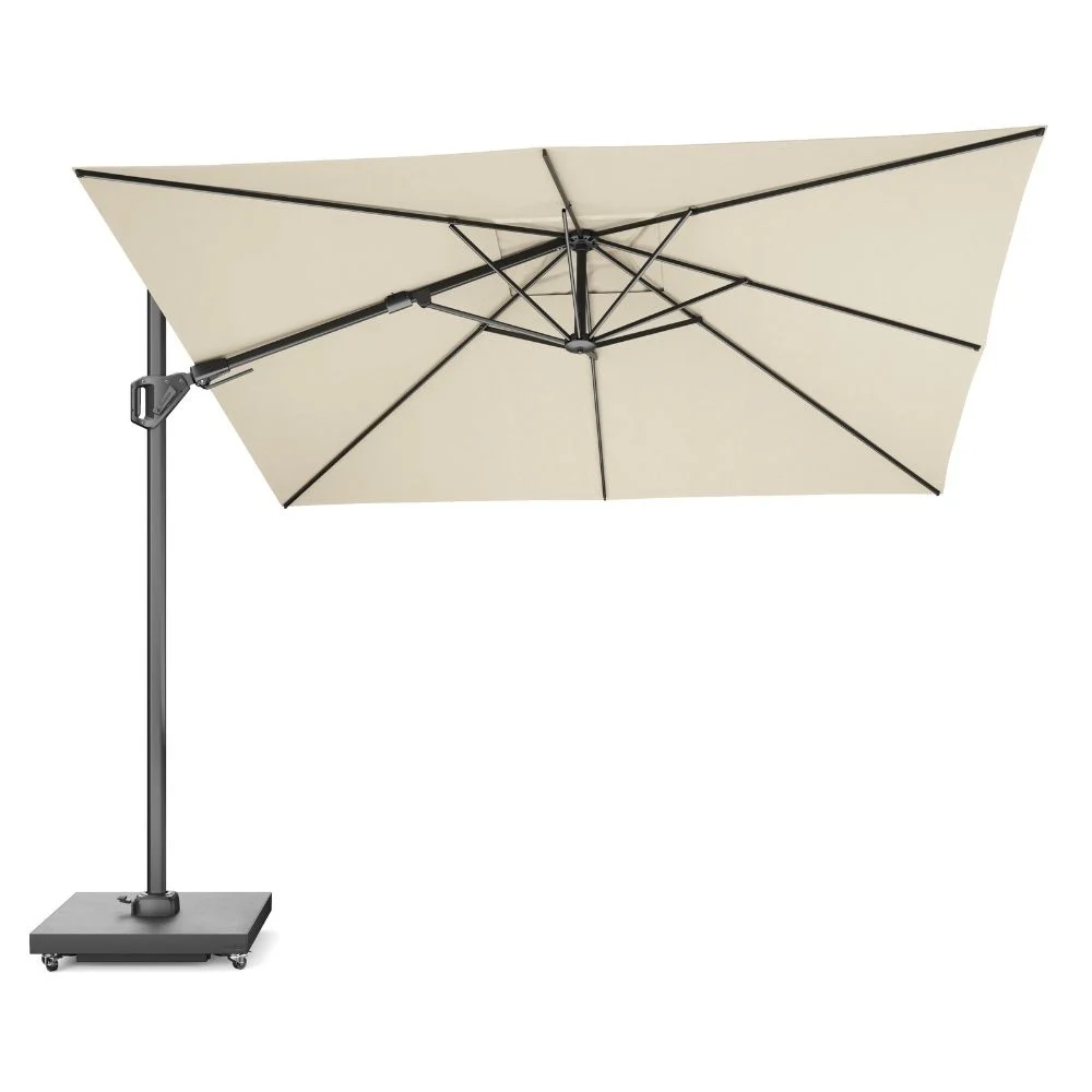 Challenger T² zweefparasol - premium doek | 300x300cm met Rocca parasolvoet 90kg | Champagne
