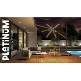 Challenger T² Glow zweefparasol | 300x300cm met Rocca parasolvoet 90kg | Light Grey