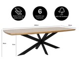 Salo/Madrid Ash Grey dining tuinset | 6 personen | hardhout + wicker | 240cm