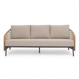 Vienna stoel-bank loungeset 5 personen incl. tafels | wicker + aluminium | zand | 6-delig