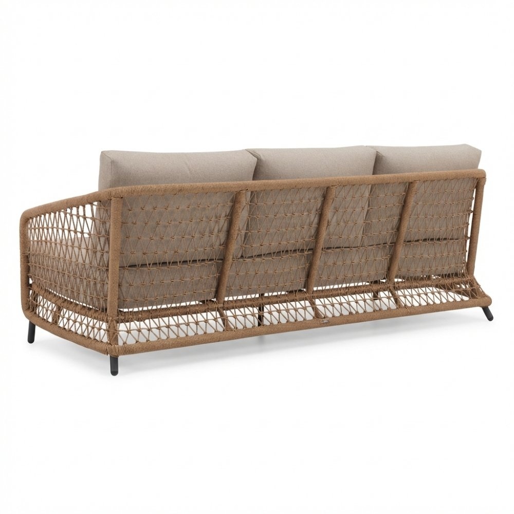 Vienna stoel-bank loungeset 5 personen incl. tafels | wicker + aluminium | zand | 6-delig