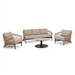 BUITEN living Vienna stoel-bank loungeset 5 personen incl. tafel 75cm | wicker + aluminium | zand | 5-delig