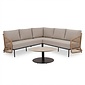 BUITEN living Vienna hoek loungeset 5 personen incl. tafel 75cm | wicker + aluminium | zand | 5-delig - 223x223cm