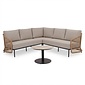 BUITEN living Vienna hoek loungeset 5 personen incl. tafel 60cm | wicker + aluminium | zand | 5-delig - 223x223cm