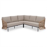 Vienna hoek loungeset 5 personen incl. tafel 75cm | wicker + aluminium | zand | 5-delig - 223x223cm