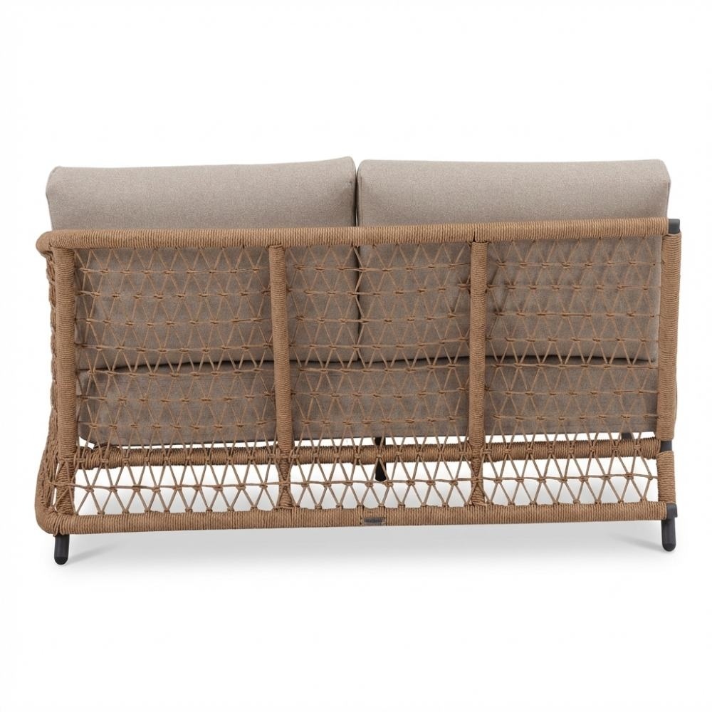 Vienna hoek loungeset 5 personen incl. tafel 75cm | wicker + aluminium | zand | 5-delig - 223x223cm