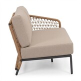 Vienna hoek loungeset 5 personen incl. tafel 75cm | wicker + aluminium | zand | 5-delig - 223x223cm