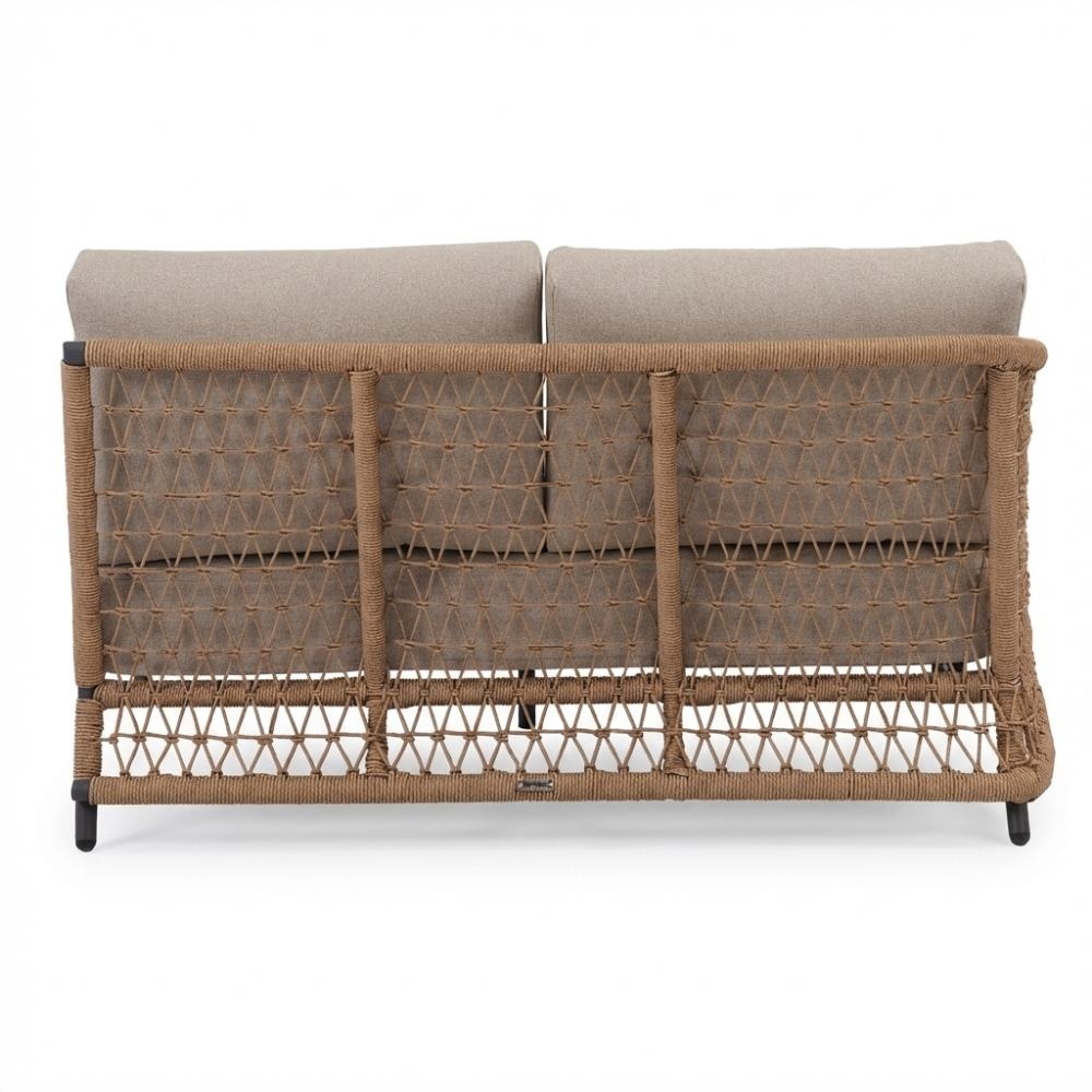 Vienna hoek loungeset 5 personen incl. tafel 75cm | wicker + aluminium | zand | 5-delig - 223x223cm
