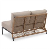 Vienna hoek loungeset 5 personen incl. tafel 75cm | wicker + aluminium | zand | 5-delig - 223x223cm