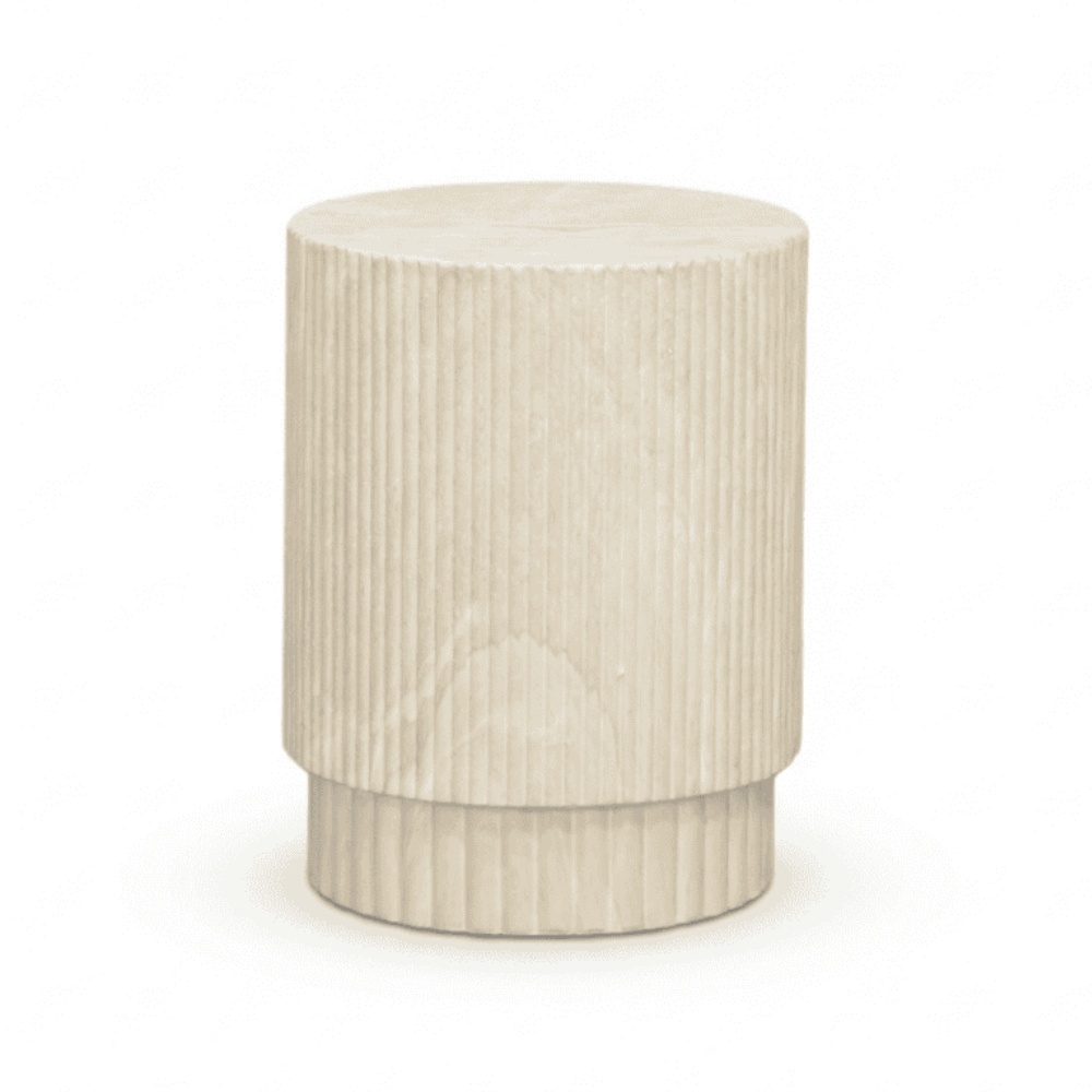 Jade bijzettafel | polystone | Chalk beige | 40cm rond