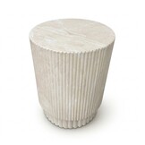 Jade bijzettafel | polystone | Chalk beige | 40cm rond