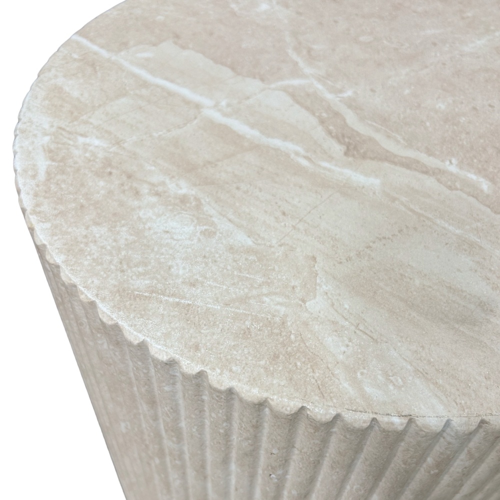 Jade bijzettafel | polystone | Chalk beige | 40cm rond