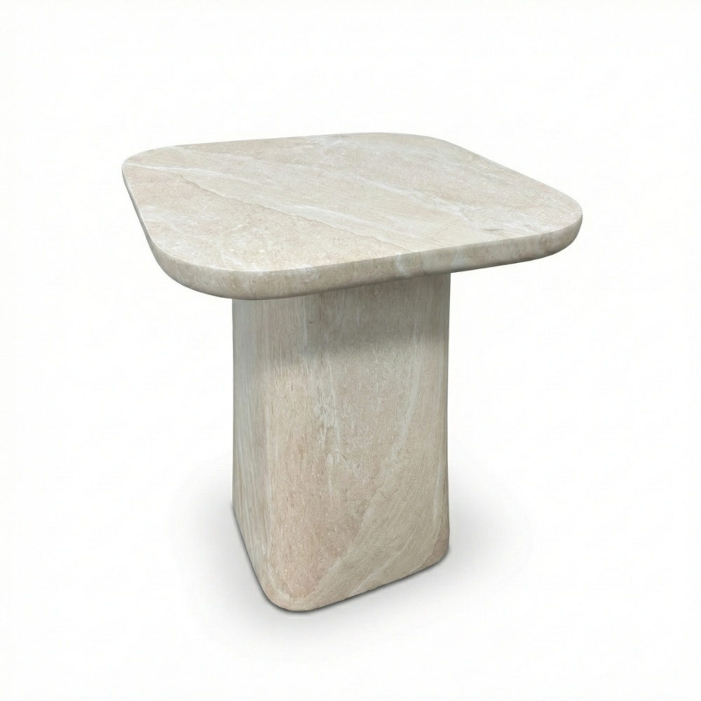 Amy bijzettafel | polystone | Chalk beige | 40x40cm