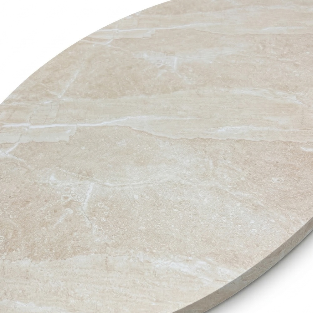 Luna koffietafel | polystone | Chalk beige | 120cm ovaal
